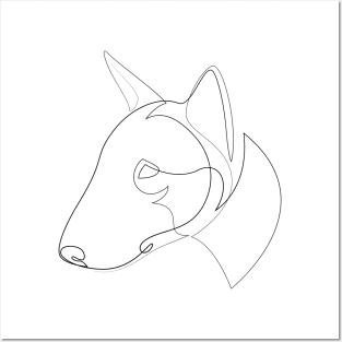 Bull Terrier - one line drawing Posters and Art